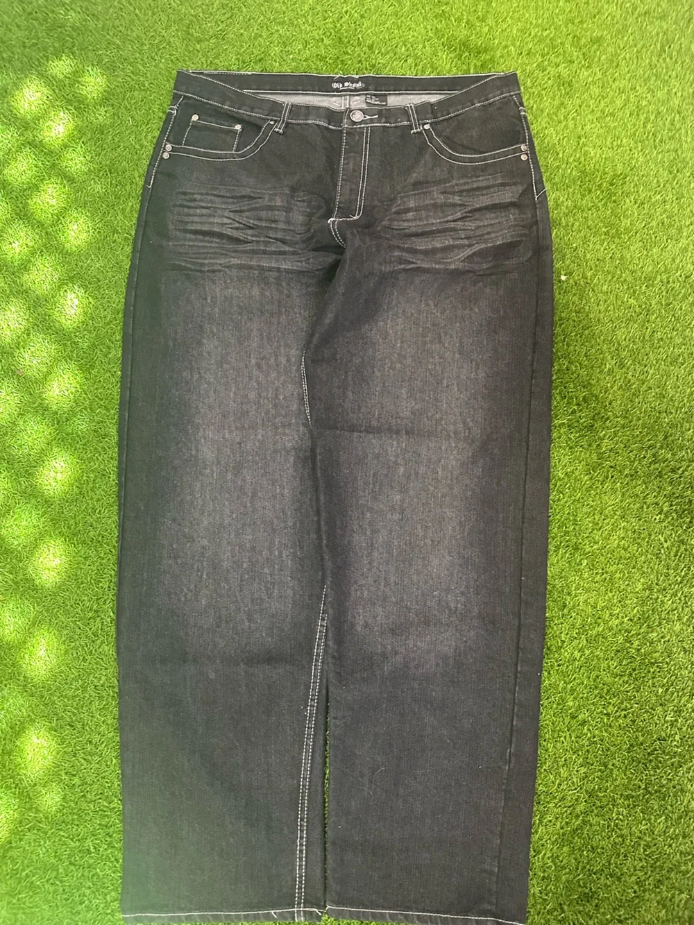 Y2k Old skool Jeans with Contrast Stitching